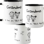 Love You Grandma Kids Art Personalized Gift Mok