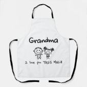 Love You Grandma Kids Art Personalized Gift Schort (Voorkant)