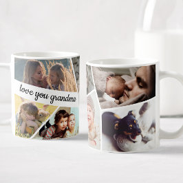 Love You Grandma Photo Collage Handwrite Text Koffiemok