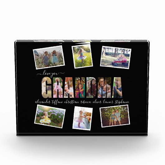 Love You Grandma Photo Collage Letters Photo Block Fotoblokken (Voorkant)