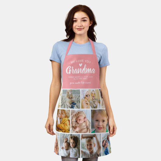 Love You Grandma Photo Collage Schort (Gedragen)