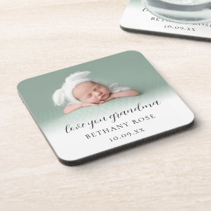 Love You Grandma Photo Name Date Bier Onderzetter