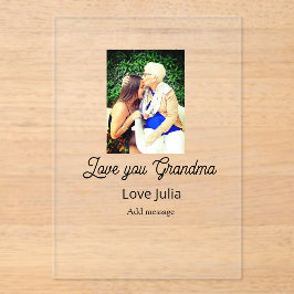 Love you Grandma photo name love message grandkids Acryl Uitnodigingen