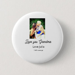 Love you Grandma photo name love message grandkids Ronde Button 5,7 Cm