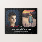Love You Grandpa 2 Photo Text Sjabloon Collage Legpuzzel (Horizontaal)
