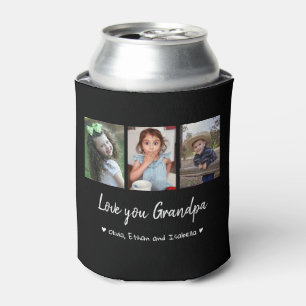 Love You Grandpa 3 Photo Collage Black Blikjeskoeler