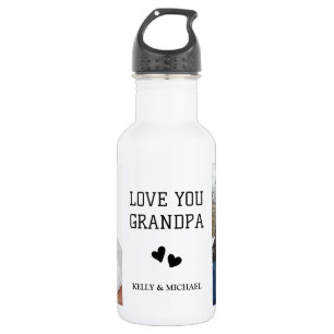 Love You Grandpa Custom Photo Collage Waterfles
