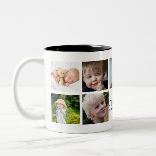 Love You Grandpa Cute Collage 9 Photos Tweekleurige Koffiemok (Links)