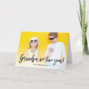 Love You, Grandpa Father's Day Photo Greeting Card Kaart