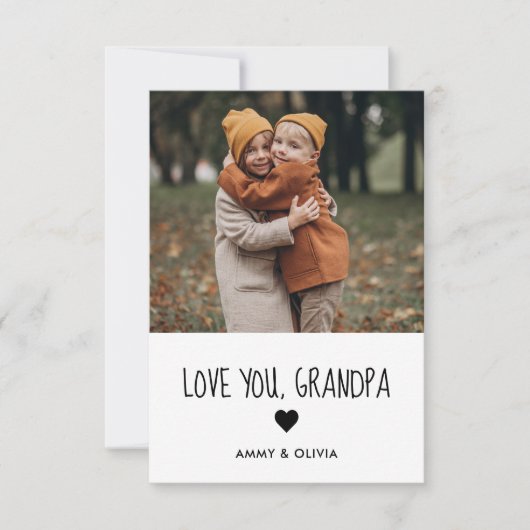 Love You Grandpa foto Kaart (Voorkant)
