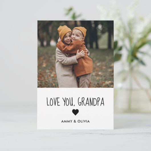 Love You Grandpa foto Kaart (Staand voorkant)