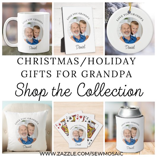 Love You Grandpa Keepsake Photo Keramisch Ornament