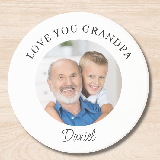 Love You Grandpa Keepsake Photo Zandsteen Onderzetter