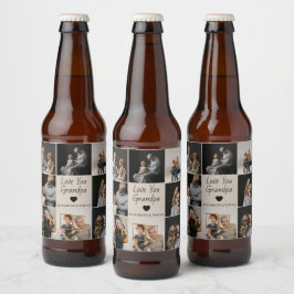Love You Grandpa met Hart & Foto's - Bier Etiket