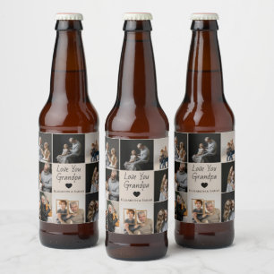Love You Grandpa met Hart & Foto's - Bier Etiket