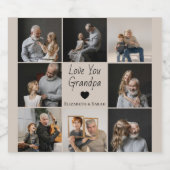 Love You Grandpa met Hart & Foto's - Bier Etiket (Enkel label)