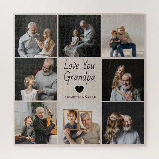Love You Grandpa met Hart & Foto's - Legpuzzel (Verticaal)