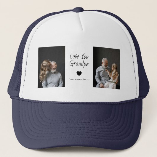 Love You Grandpa met Hart & Foto's - Trucker Pet (Voorkant)