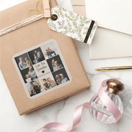 Love You Grandpa met Hart & Foto's - Vierkante Sticker