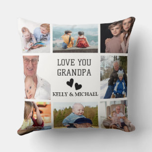 Love You Grandpa Modern Collage Photo Sierkussen