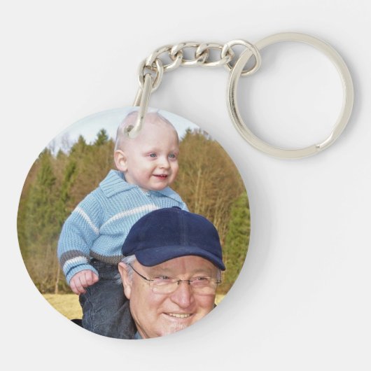 Love You Grandpa Personalized Photo Sleutelhanger (Achterkant)