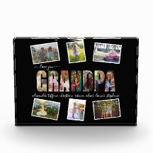 Love You Grandpa Photo Collage Letters Pic Block