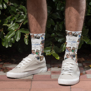 Love You Grandpa Photo Collage Socks Sokken