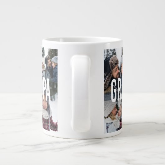 Love You Grandpa Photo Collage Vaderdag Grote Koffiekop (Achterkant)