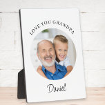 Love You Grandpa Photo Fotoplaat<br><div class="desc">This stylish Grandpa keepsake photo plaque says "Love you,  Grandpa" and is easily customizable with your name and photo.
It makes a special gift for a special grandparent.</div>