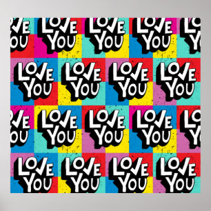 Love You: Hand belettering Valentijn Poster