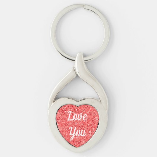 Love You Hartedelesteen Custom Sleutelhanger (Voorkant)