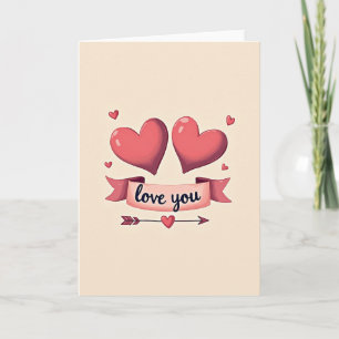 Love You Harten Eenvoudige Kaart