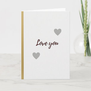 Love You Harten Gouden Streep Kaart