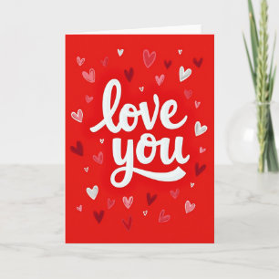 Love You Hartjes Grafische Kaart