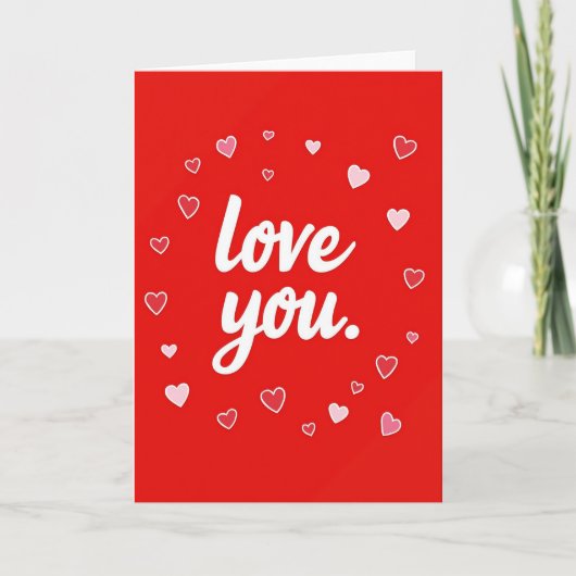 Love You Hartjes Ontwerp Kaart (Voorkant)