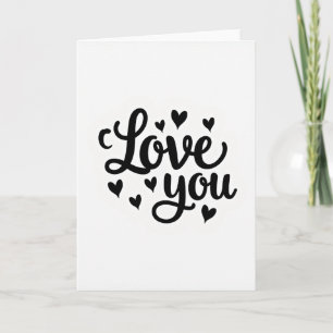 Love You Hartjes Patroon Kaart