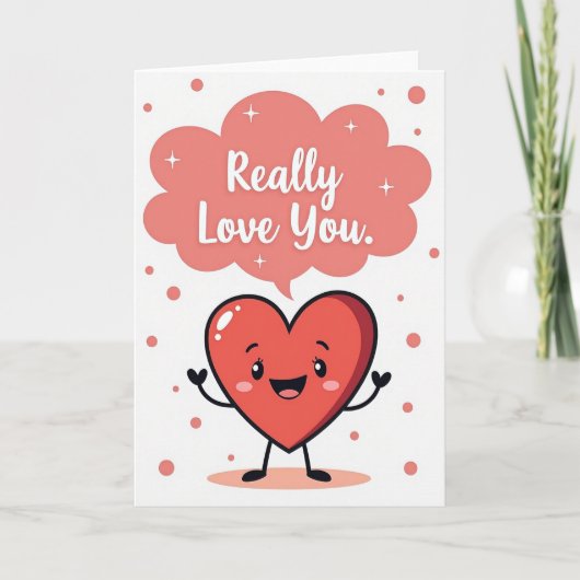 Love You Heart Felt Message Card Kaart (Voorkant)
