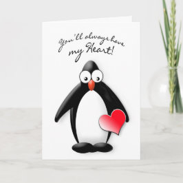 LOVE YOU - HEART - PENGUIN COLLECTIE KAART