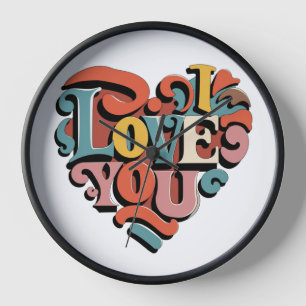 Love You Heart Retro Psychedelia