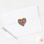Love You Heart Retro Psychedelia Hart Sticker (Envelop)
