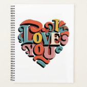 Love You Heart Retro Psychedelia Planner (Voorkant)