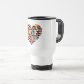 Love You Heart Retro Psychedelia Reisbeker (Voorkant rechts)