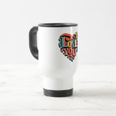 Love You Heart Retro Psychedelia Reisbeker (Voorkant links)