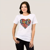 Love You Heart Retro Psychedelia Tri-Blend Shirt (Voorkant volledig)