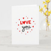Love You Heart Simple Card Kaart (Gele Bloem)