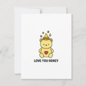 Love You Honey Anniversary Style Valentine Card Feestdagenkaart (Voorkant)