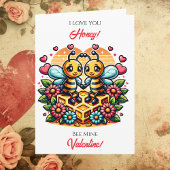 Love You Honey | Bee Themed Valentine's Day Kaart