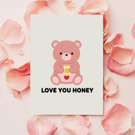 Love You Honey Card for Boyfriend Valentine Feestdagenkaart