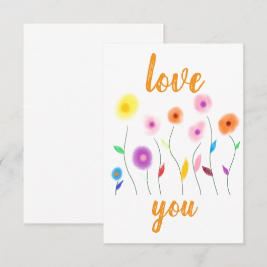 Love You Invitation Kaart (Voorkant / Achterkant)