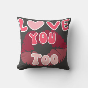 Love You Kiss Mark Romantisch Lip Print Design Kussen
